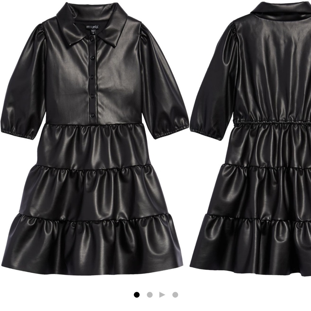 ava & yelly faux leather black dress size 16 from Nordstrom